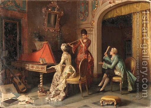 512x366 The Music Lesson Pio Ricci Reproduction 1st Art Gallery - The Music Lesson Painting