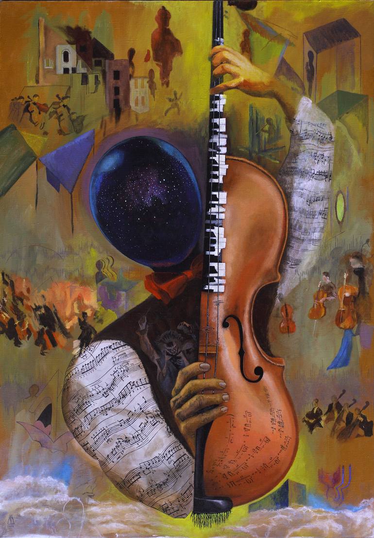 770x1107 Saatchi Art The Musician Painting By Nikita Bashkov - The Musician Painting