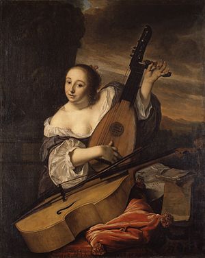 300x376 The Musician (Bartholomeus Van Der Helst Painting) - The Musician Painting