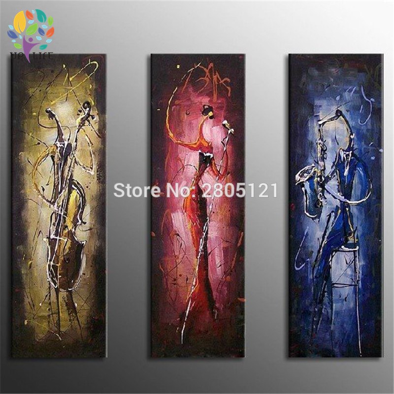 800x800 Hand Painted Modern Abstract Wall Painting Under Spotlight - The Musician Painting