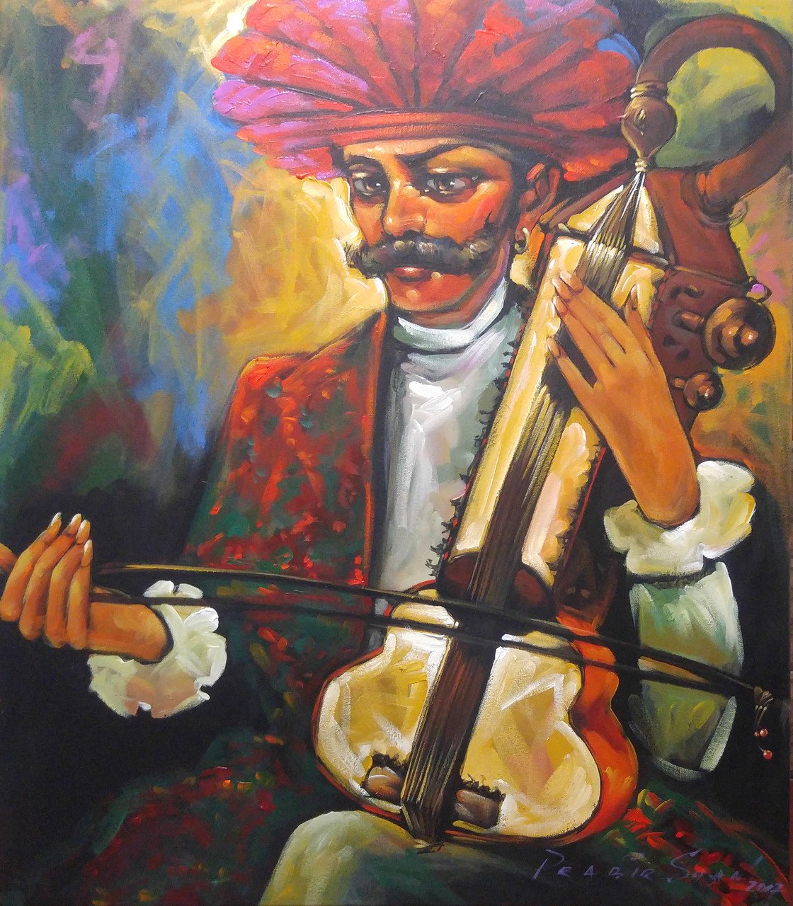 1120x1280 Buy The Musician Handmade Painting By Prabir Shaw. Code - The Musician Painting