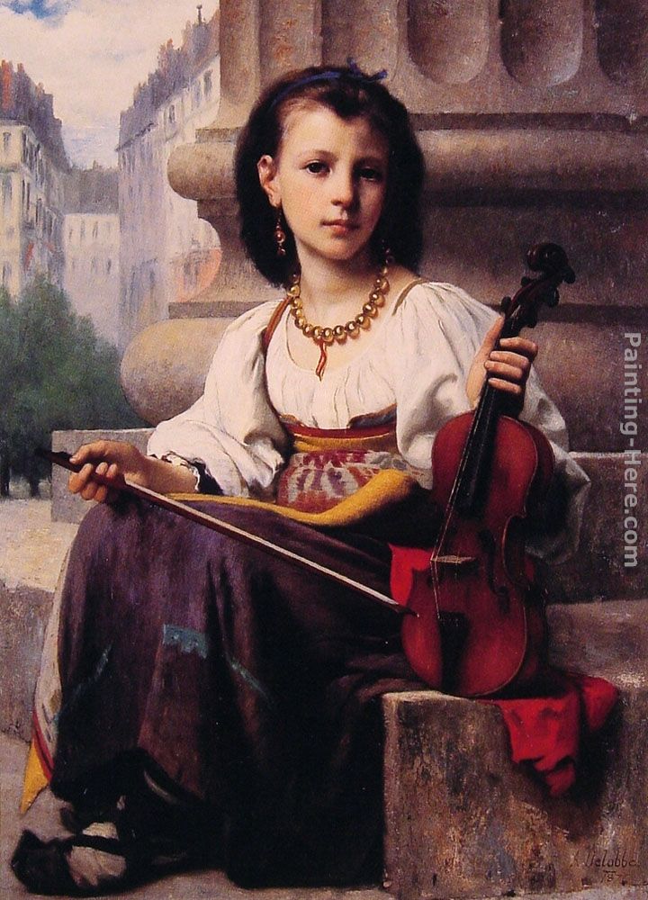720x1000 Francois Alfred Delobbe The Young Musician Painting Anysize 50 - The Musician Painting