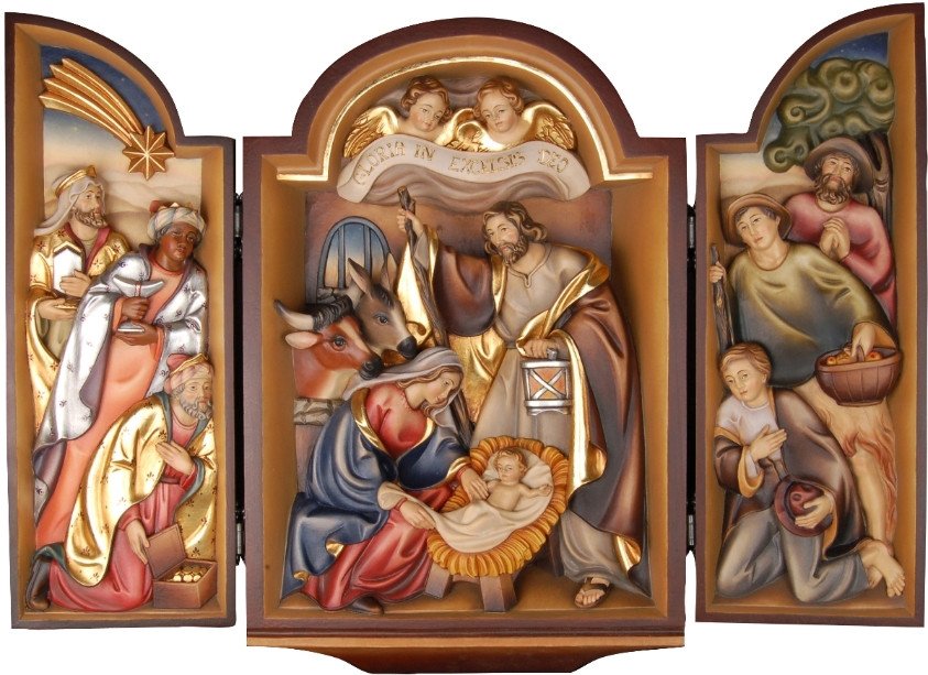 843x613 Triptych With Nativity Scene - The Nativity Scene Painting