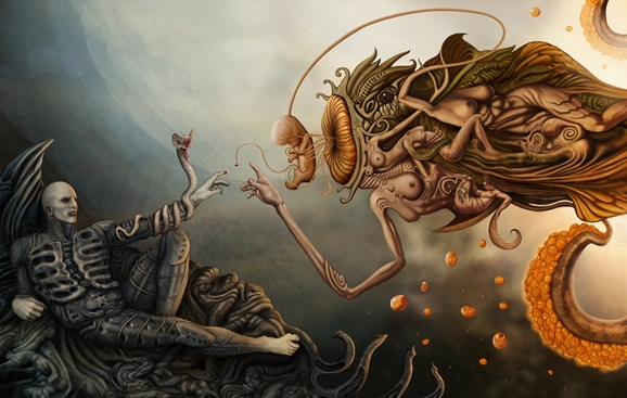 578x367 Michelangelo's The Creation Of Adam Gets A Prometheus Makeover - The New Adam Painting