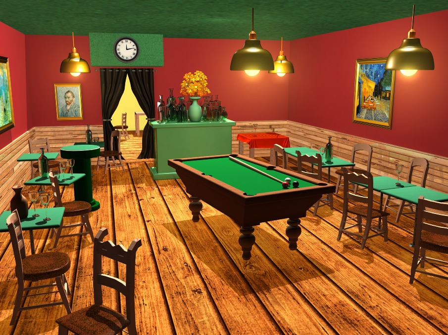 905x678 The Night Cafe 3d - The Night Cafe Painting