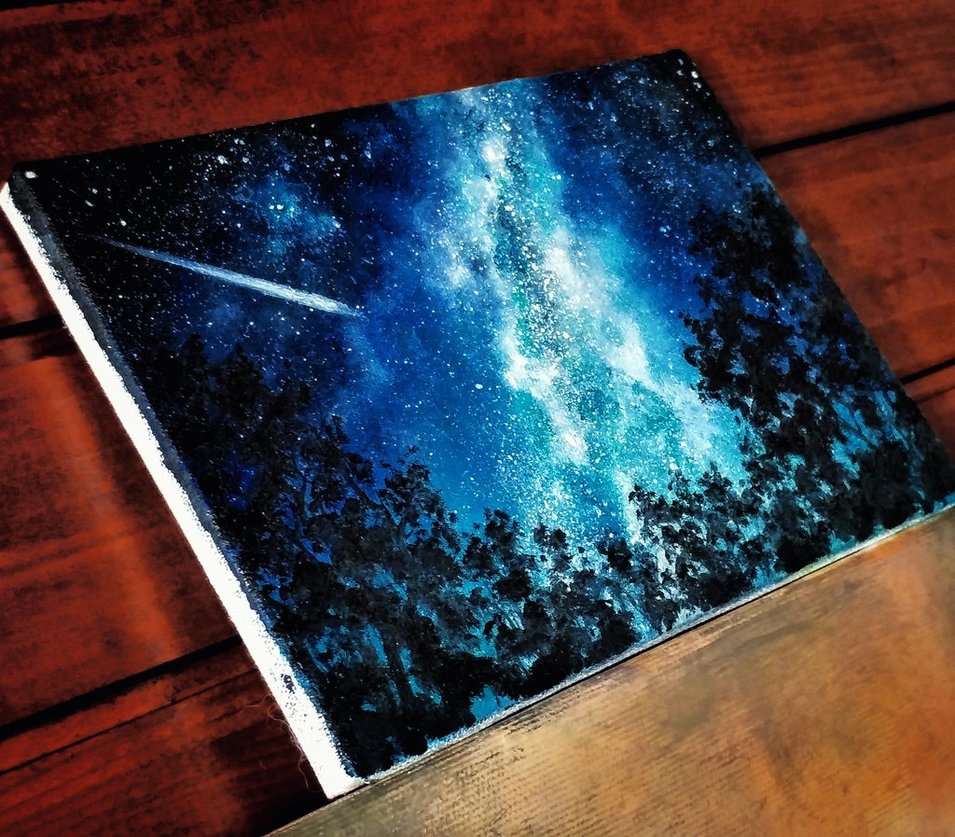 955x837 Night Sky Painting By Cleicha - The Night Sky Painting