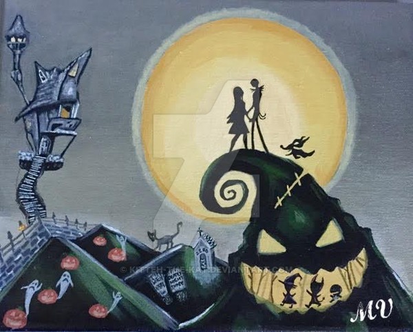 600x482 Nightmare Before Christmas Painting By Kitteh The Kat - The Nightmare Before Christmas Painting