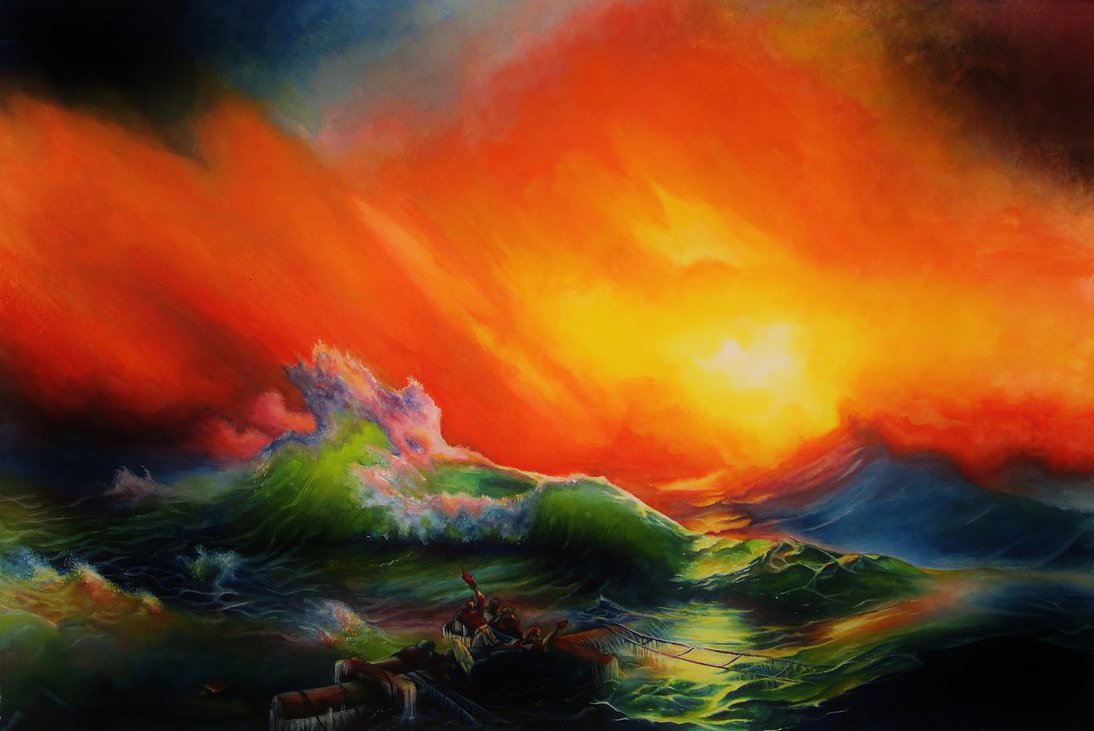 1094x731 The Ninth Wave By Drawn Blank - The Ninth Wave Painting