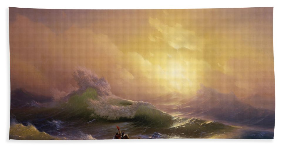 967x500 The Ninth Wave Beach Sheet For Sale By Ivan Aivazovsky - The Ninth Wave Painting