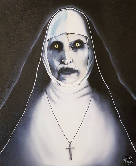570x696 The Conjuring 2 The Nun Oil Painting Print - The Nun Painting