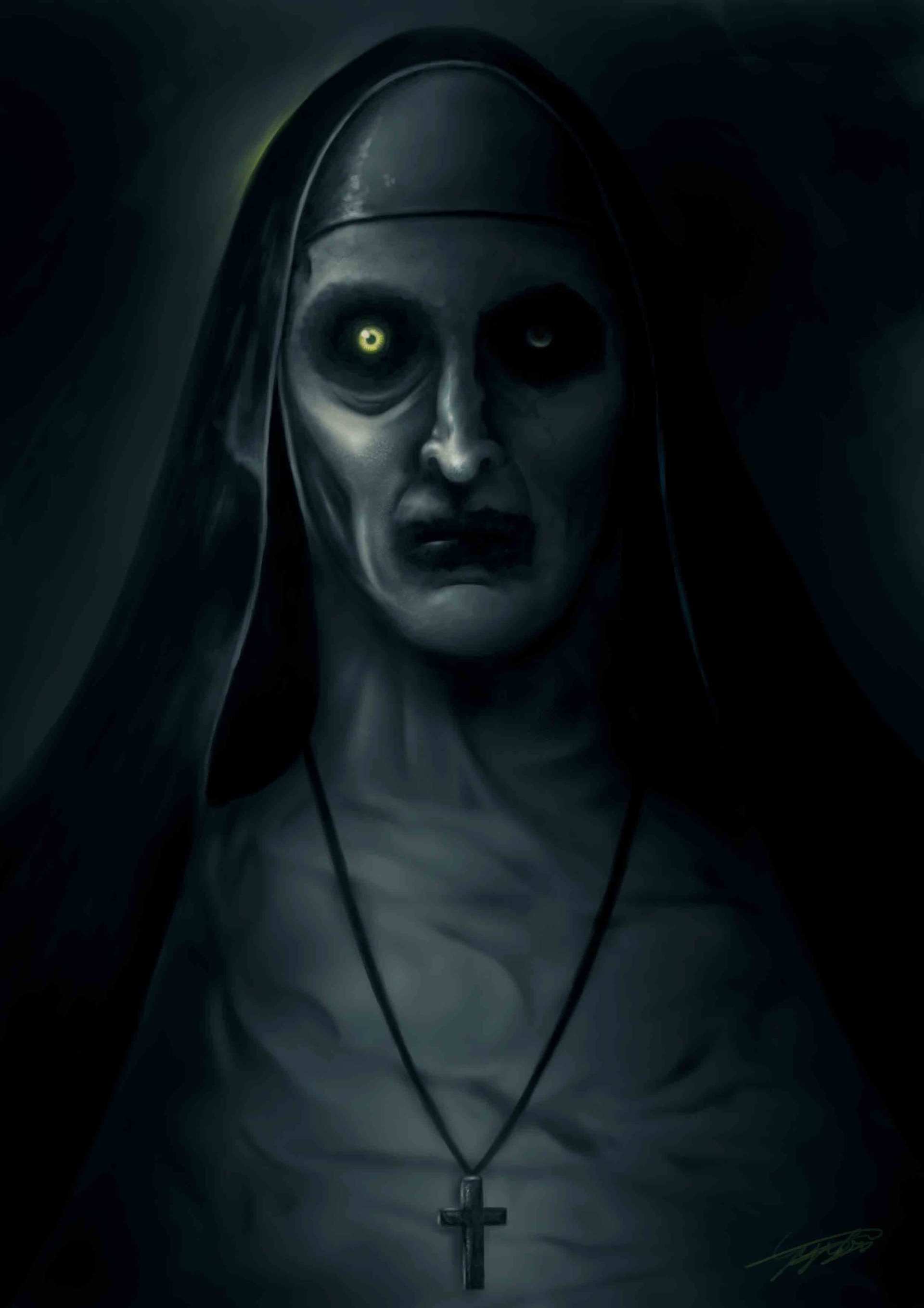 1920x2716 Artstation - The Nun Painting
