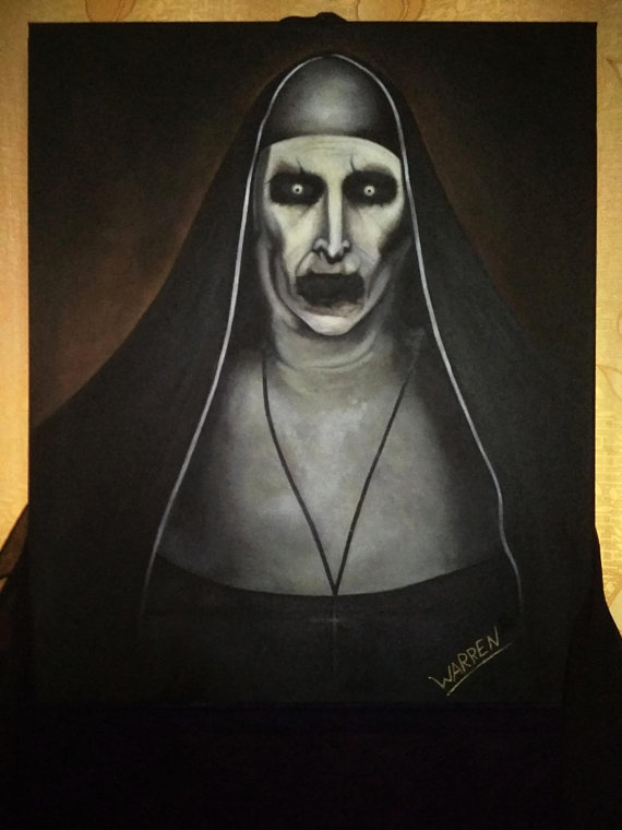 570x760 Valak The Nun File Warren 2replica With Oil On Canvas - The Nun Painting