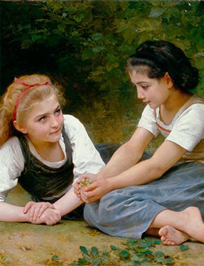 295x384 The Nut Gatherers 1882 ~ William Adolphe Bouguereau ~ (French 1825 - The Nut Gatherers Painting