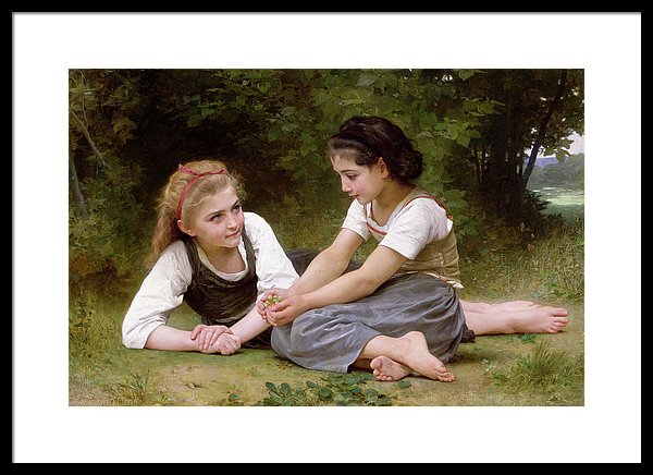600x436 The Nut Gatherers Framed Print By William Adolphe Bouguereau - The Nut Gatherers Painting
