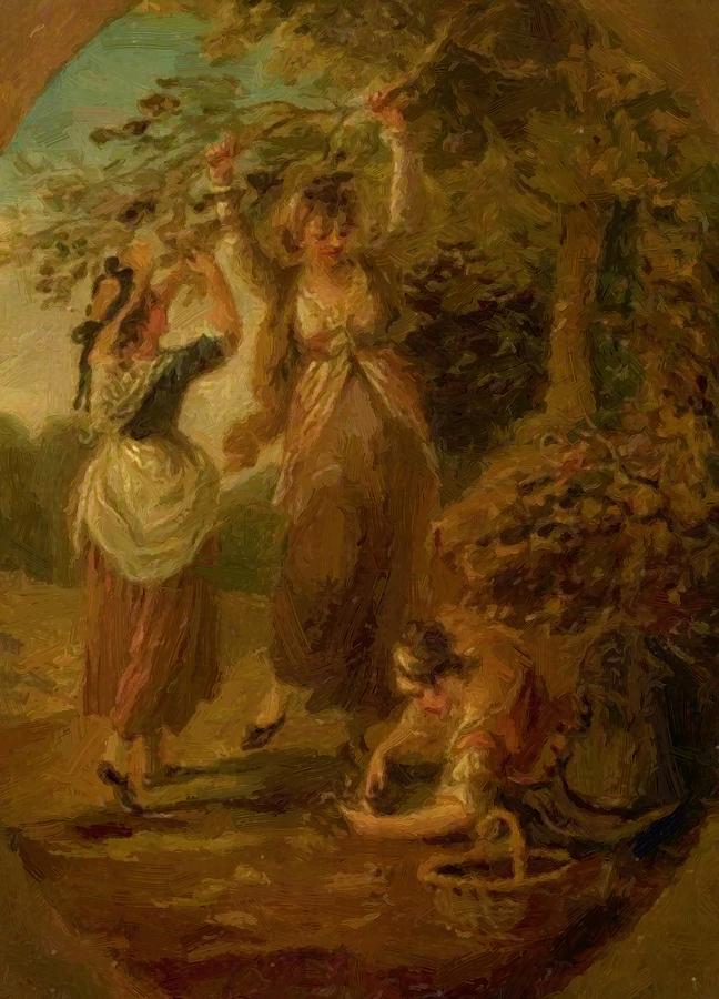 648x900 The Nut Gatherers Painting By Hamilton William - The Nut Gatherers Painting