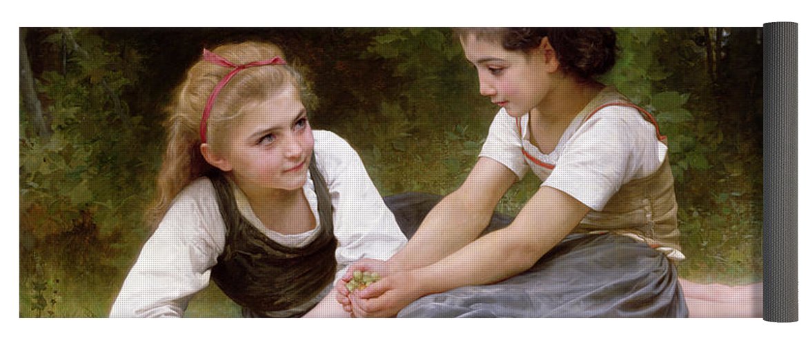 1171x500 The Nut Gatherers Yoga Mat For Sale By William Adolphe Bouguereau - The Nut Gatherers Painting