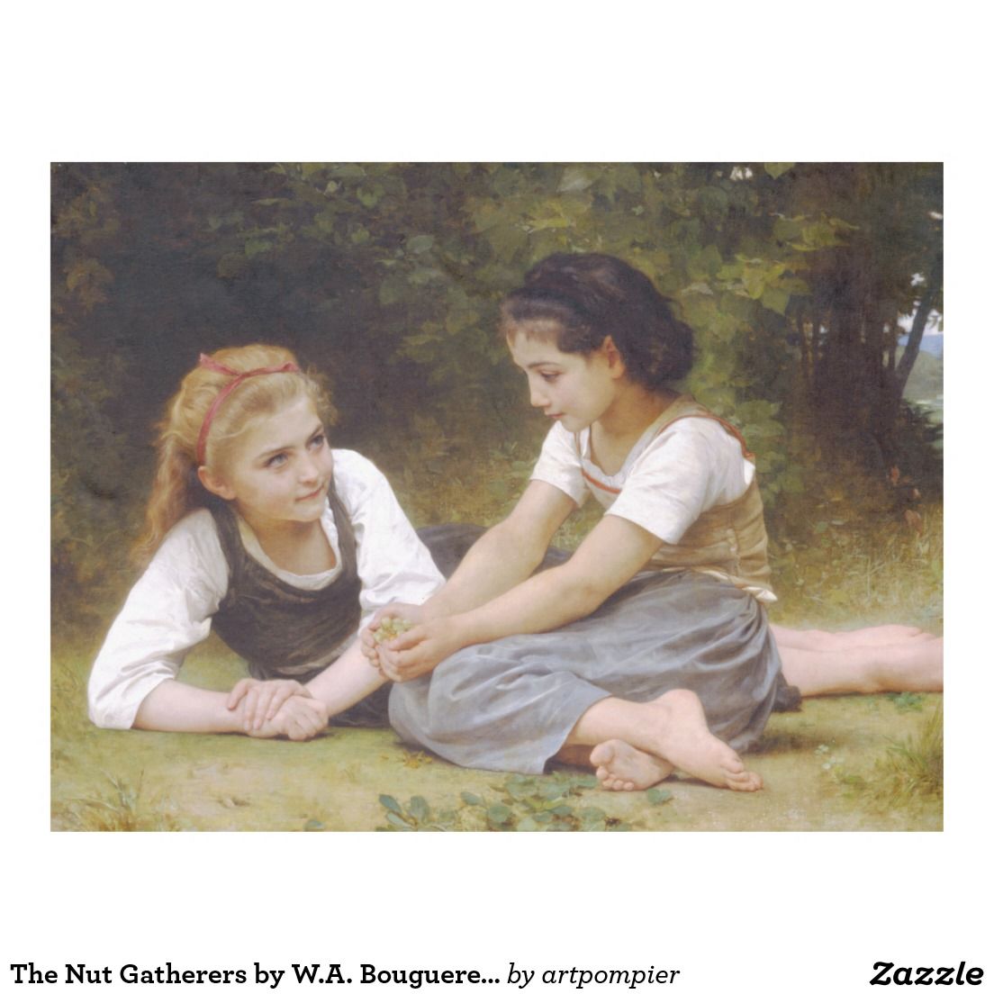 1104x1104 The Nut Gatherers By W.a. Bouguereau Fleece Blanket William - The Nut Gatherers Painting