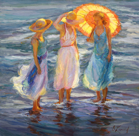 450x440 Cindy Adkins Art, Books, Tea Friendship ~ - The Nut Gatherers Painting