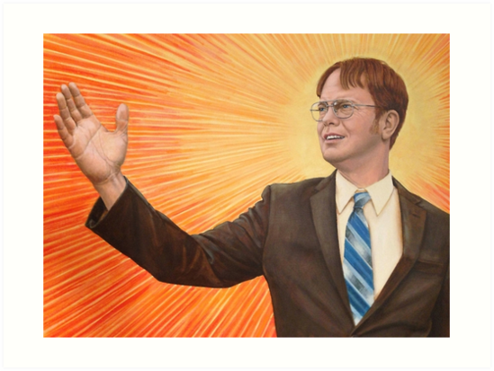 549x413 Dwight Schrute Propaganda Painting Art Prints By Prodesigner2 - The Office Dwight Painting