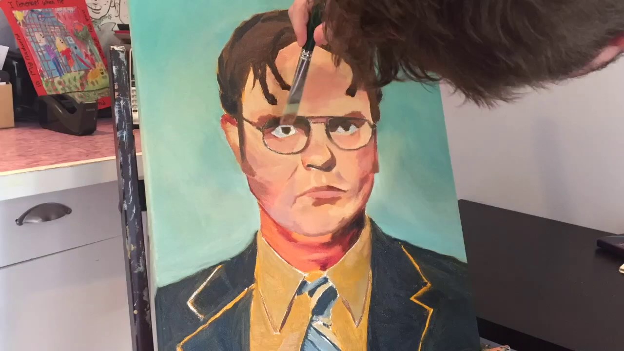 1280x720 Painting Dwight Schrute - The Office Dwight Painting
