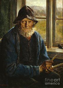 215x300 Old Fisherman Painting By Fredrik Kolstoe - The Old Fisherman Painting