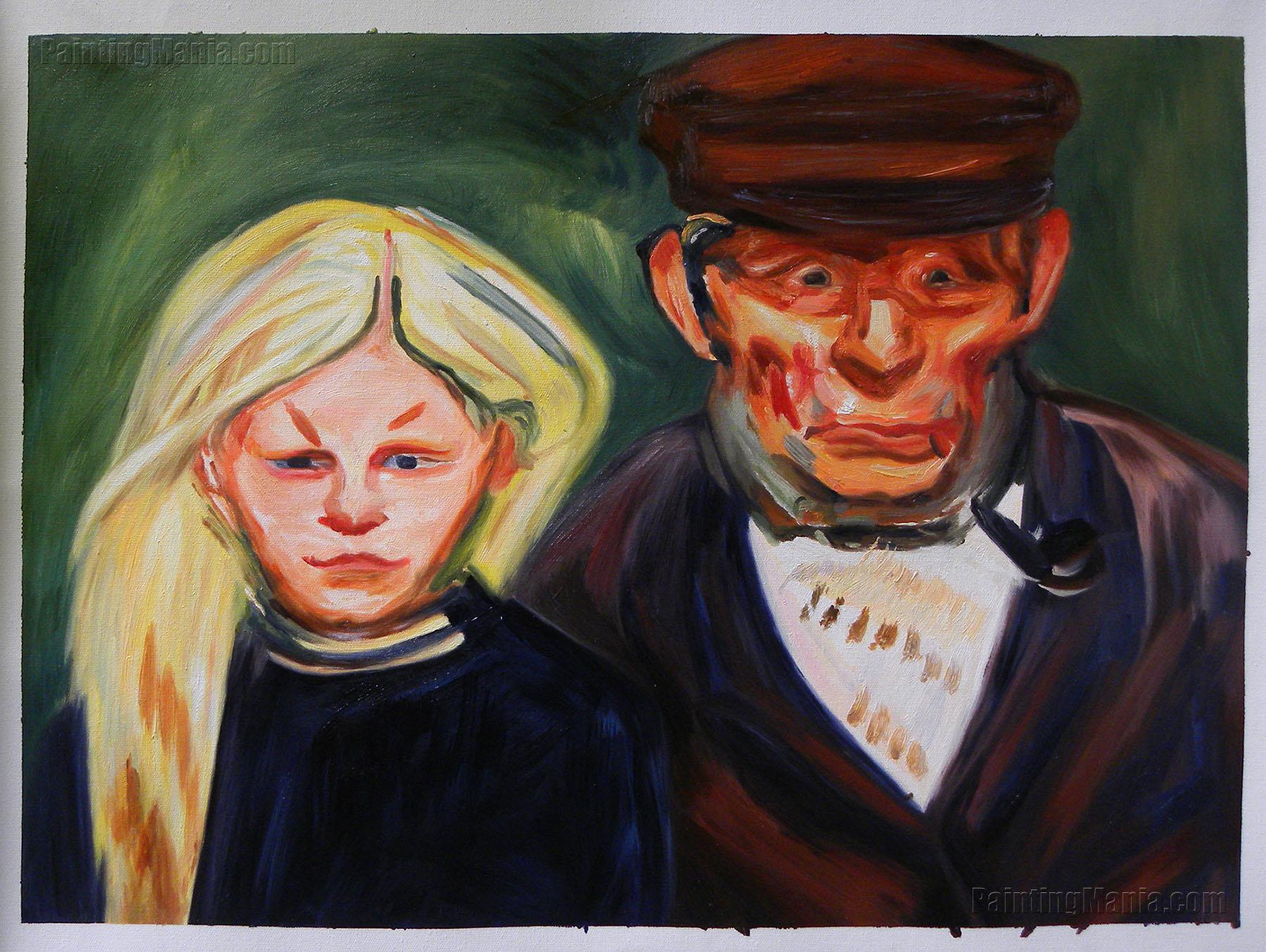 1800x1355 Old Fisherman And His Daughter - The Old Fisherman Painting