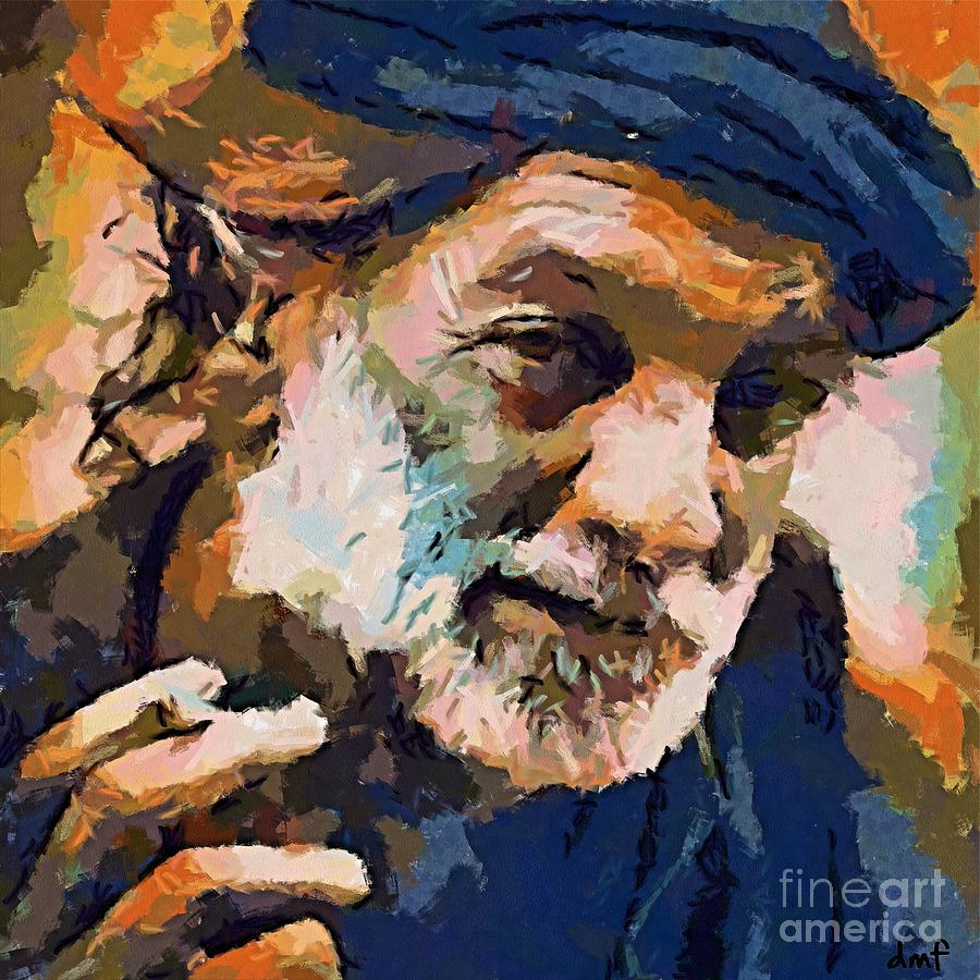 900x900 The Old Fisherman Painting By Dragica Micki Fortuna - The Old Fisherman Painting