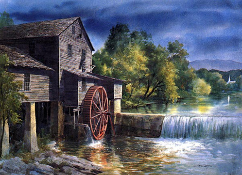 498x361 Old Mill - The Old Mill Painting