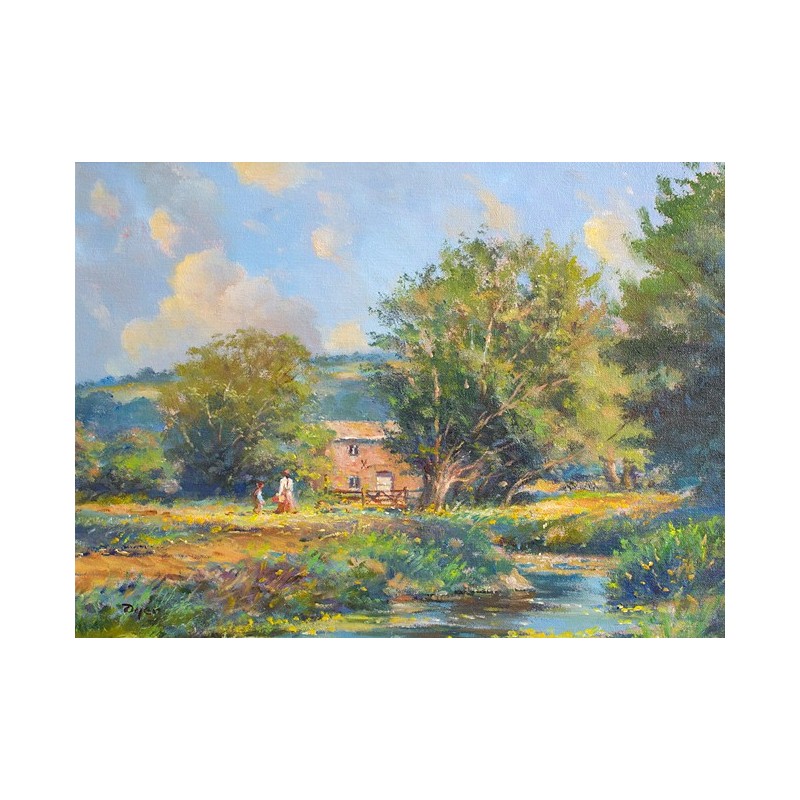 800x800 The Old Mill House. By British Artist Ted Dyer. Original Oil Painting - The Old Mill Painting