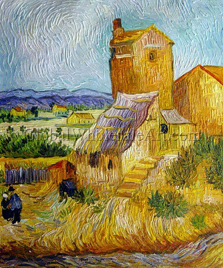 436x525 Vincent Van Gogh - The Old Mill Painting