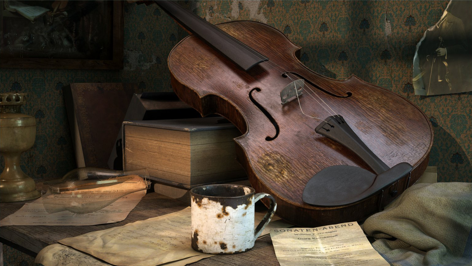 1532x863 Alex Roman - The Old Violin Painting