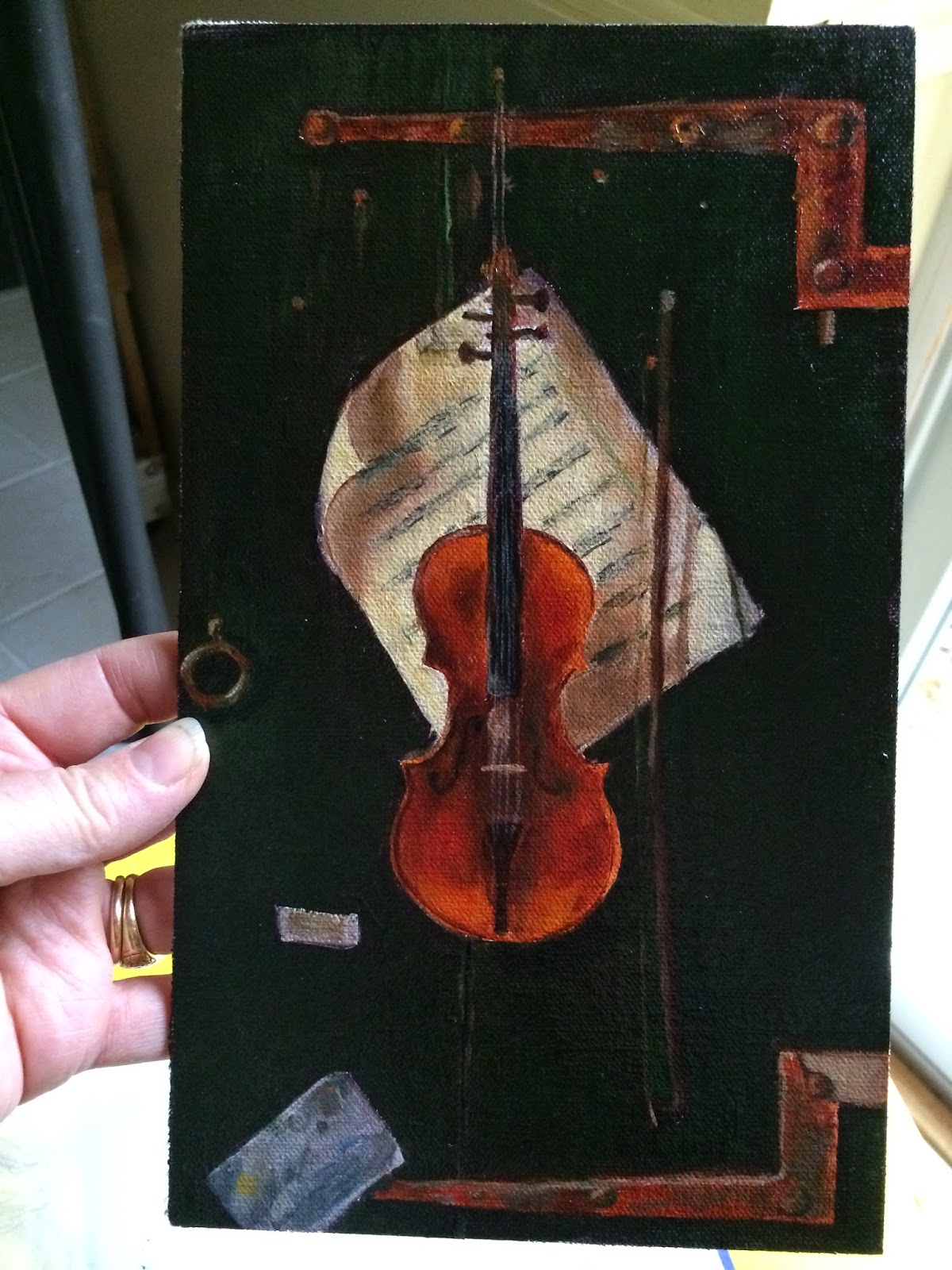1200x1600 Maria Bennett Hock The Old Violin - The Old Violin Painting