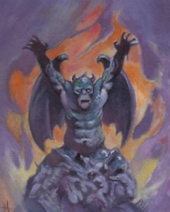 241x300 Mike Hoffman Early Vintage Preliminary Painting Goblin King - The Painting Goblin