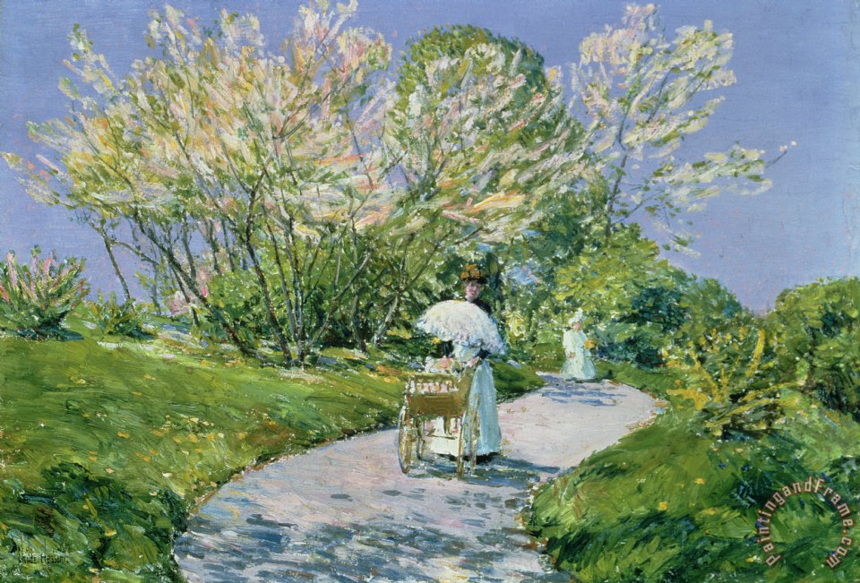 960x651 Childe Hassam A Walk In The Park Painting - The Park Painting