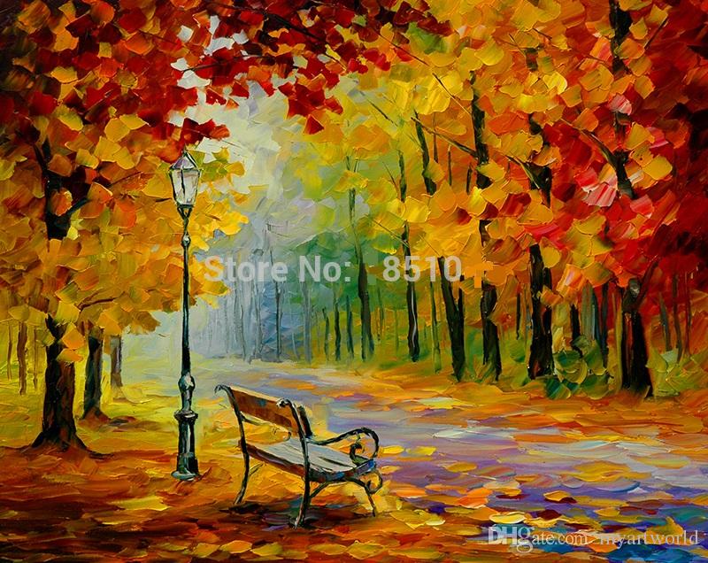800x636 Landscape Night Park Street Chair,pure Hand Painted Modern Wall - The Park Painting