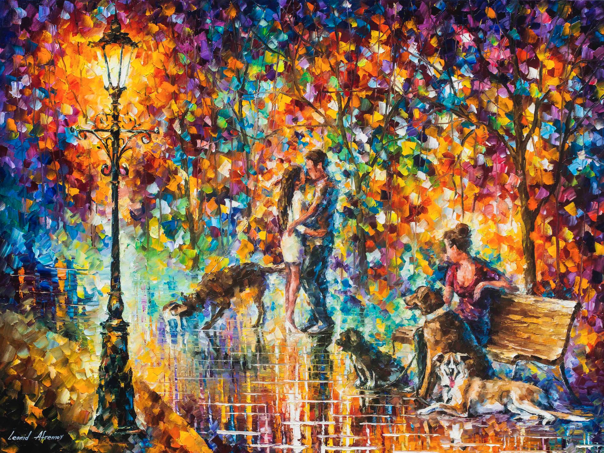 1948x1462 The Park Adventure Palette Knife Oil Painting On Canvas By - The Park Painting