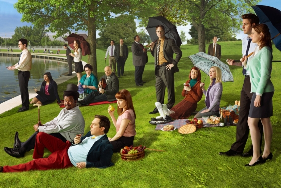 560x375 The Office Cast Re Creates George Seurat's Sunday In The Park - The Park Painting