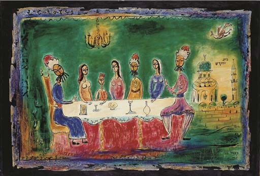 512x347 Passover Seder By Moshe Castel On Artnet - The Passover Painting