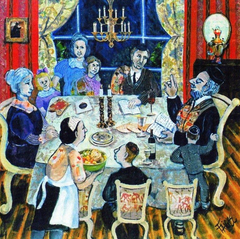 771x768 The Passover Seder. Video From The History Channel. Passover - The Passover Painting