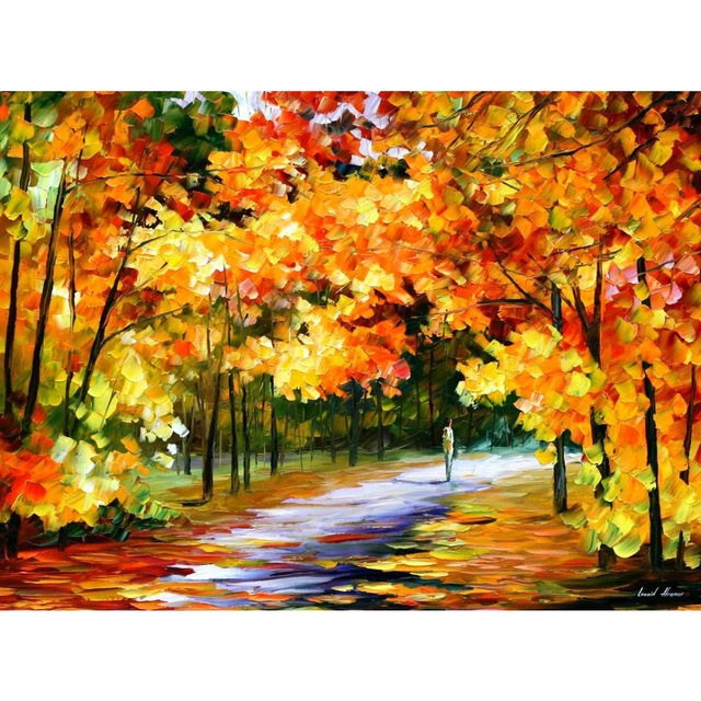 640x640 Modern Palette Knife Canvas Oil Painting Landscape Pictures - The Path Painting