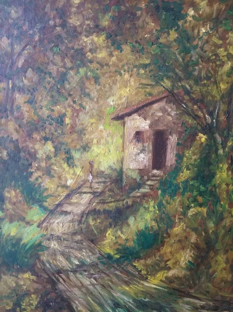 770x1027 Saatchi Art House Along The Path. Painting By Vaughn Tucker - The Path Painting