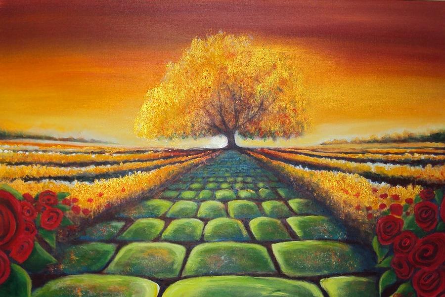 900x601 The Path Of Life Painting By Carrie Bennett - The Path Painting