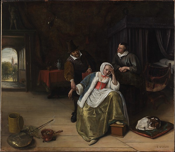 600x521 Jan Steen The Lovesick Maiden The Met - The Physician Painting 1653