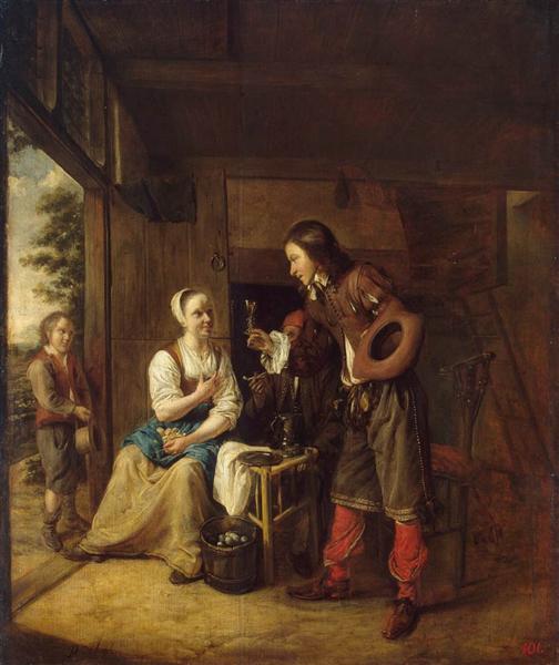 504x600 Man Offering A Glass Of Wine To A Woman, 1653 - The Physician Painting 1653