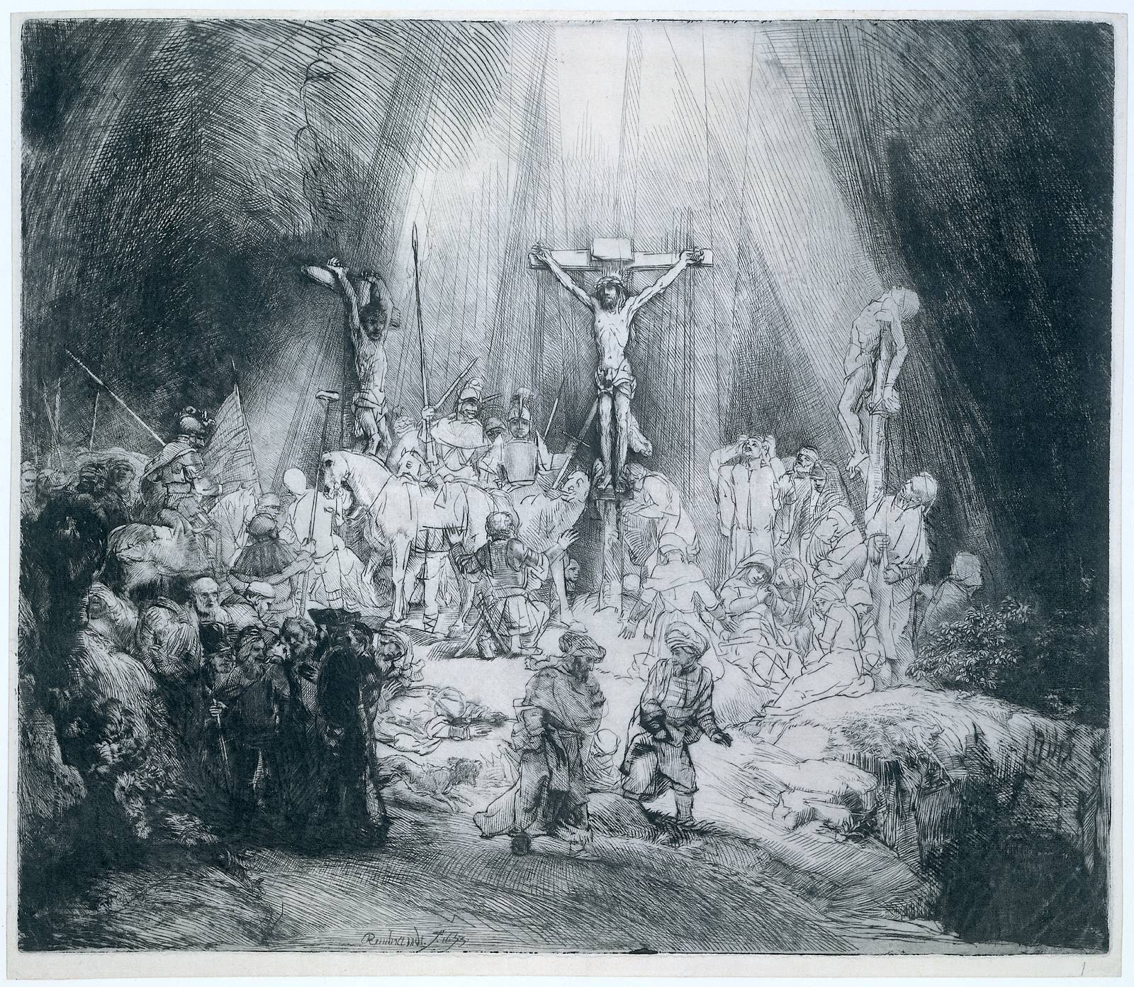 1600x1392 Rembrandt The Three Crosses (1653) The World According To Art - The Physician Painting 1653