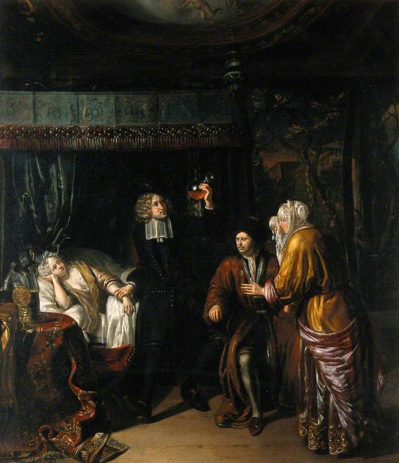 813x944 Examinando La Orina De Una Joven - The Physician Painting