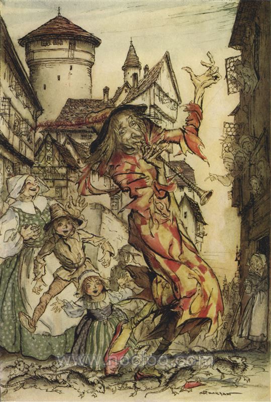 539x800 Arthur Rackham - The Pied Piper Painting