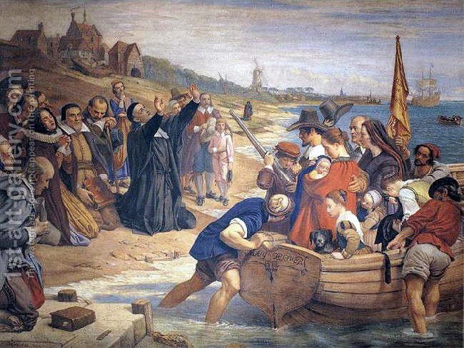 650x488 The Embarkation Of The Pilgrim Fathers For New England Charles - The Pilgrim Painting