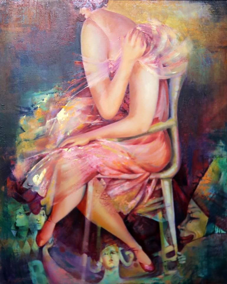 770x961 Saatchi Art Pink Lady Painting By Miriam Alba Romano - The Pink Lady Painting