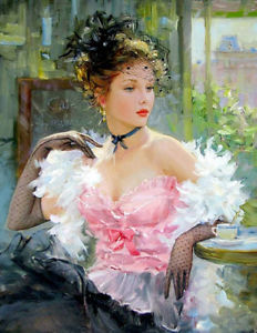 232x300 Wall Art Canvas Print Pink Lady Oil Painting Hd Printed On Canvas - The Pink Lady Painting